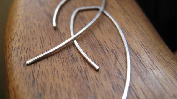 sterling silver earrings. wire earings. minimalist jewelry. threader earrings.