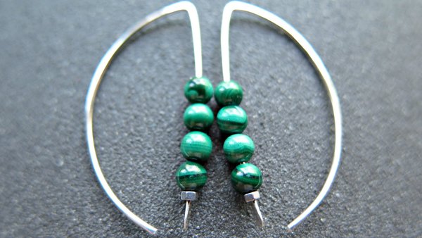 emerald green malachite earrings. green splurge earrings. Canadian seller in Calgary Alberta.