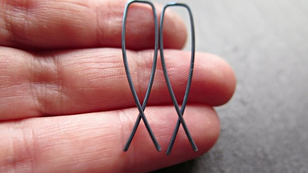 blue niobium earrings. modern hypoallergenic jewelry. nickel free earrings for sensitive ears