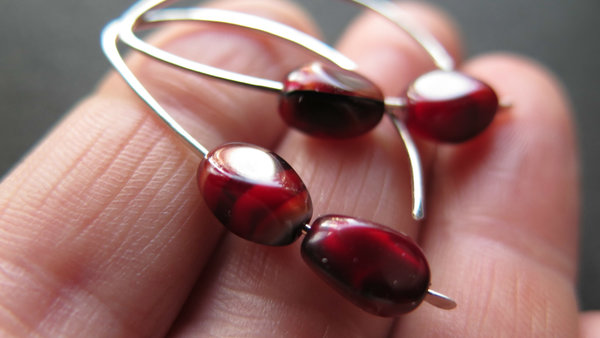 red agate earrings. modern stone jewelry in hammered sterling silver. made in Alberta Canada